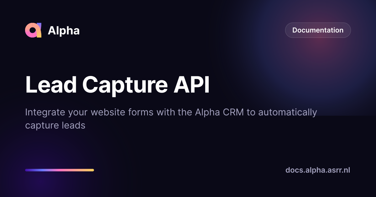 Lead Capture API — Alpha