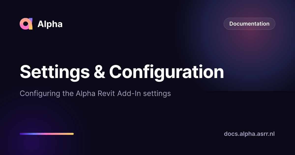 Settings & Configuration — Alpha