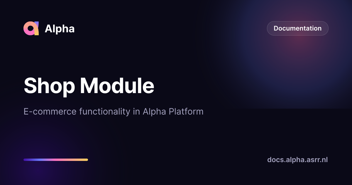 Shop Module — Alpha